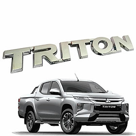 Tem Logo Chữ Nổi Triton Dán Trang Trí Đuôi Xe Mitsubishi Triton
