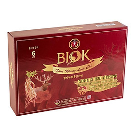 Nước Uống Sâm Nhung Linh Chi BIOK, Bổ Huyết, An thần, Tăng Thể Lực (70ml x 15 gói)