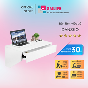 Bàn làm việc, bàn học gỗ hiện đại SMLIFE Dansko | Gỗ MDF dày 17mm chống ẩm | D85xR50xC35cm