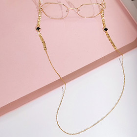Glasses chain dây đeo mắt kiếng cỏ bốn lá đá lấp lánh và chuỗi dây xương cá đẹp độc lạ dây giữ khẩu trang đeo airpod chống lạc