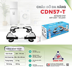 Mua Chân đế tủ lạnh  chân máy giặt đa năng inox cao cấp có thể điều chỉnh kích thước 48-77cm CDN57-T   CTL57-T - Hàng Chính Hãng