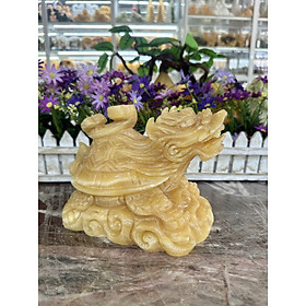Mua Tượng Long Quy - Rùa đầu Rồng phong thủy đá ngọc hoàng long đặt bàn thờ  bàn làm việc - Dài 20 cm