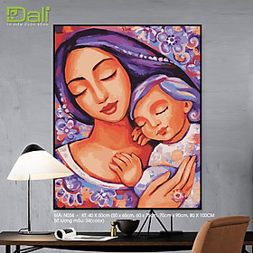 Tranh treo tường tự tô màu số hóa DALI Tranh Ấm Áp Lòng Mẹ N034