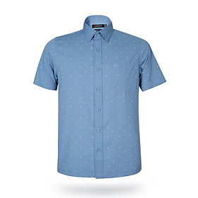 Áo sơ mi nam KHATOCO ngắn tay họa tiết A1MN468T2-CNIN577-2608-N