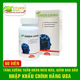 Viên uống bổ não Green Living Brain (Việt Quất, Ginkgo biloba) giúp tăng cường tuần hoàn não | Nhập khẩu chính hãng Mỹ