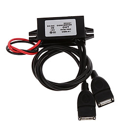 Dual USB Port DC-DC Car Converter Module 12V To 5V Power Supply Adapter