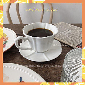 Set Cốc đĩa sứ tráng men cafe trà chiều retro phong cách Châu Âu Anh Quốc UK BN025