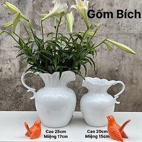 Mua Bình Hoa Lọ Hoa Sứ Dáng Thiên Nga Men Trắng - Gốm Sứ Bát Tràng