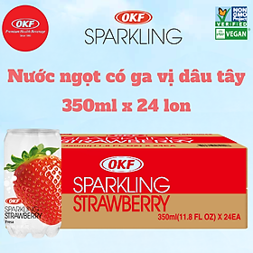 Nước ngọt có ga vị dâu tây NƯỚC DÂU TÂY CÓ GA OKF HÀN QUỐC x 24 lon 350ml