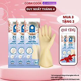 Mua 3 Tặng 2 Bộ 3 Đôi Găng Tay Cao Su Ngọc Trai Tay Lửng Size M