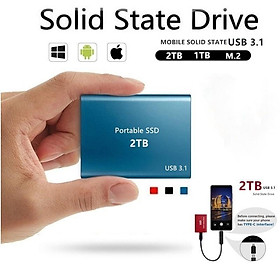 Mini 500GB / 1TB / 2TB / 4TB SSD Ổ cứng thể rắn M.2 bên ngoài di động tốc độ cao - blue, blue