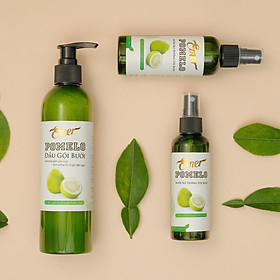 Liệu trình 1 chai dầu gội và 2 chai xịt tinh dầu bưởi Pomelo giúp giảm rụng tóc, kích mọc tóc EMER