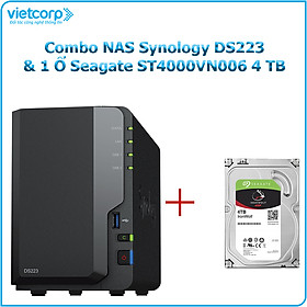 Mua Combo Thiết bị lưu trữ NAS Synology DS223 và 1 Ổ cứng Seagate ST4000VN006 4 TB - Hàng Chính Hãng