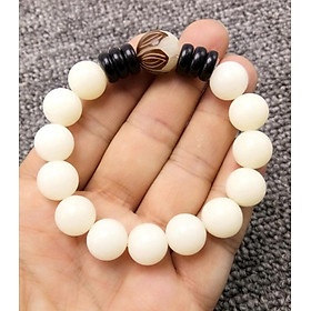 Vòng tay hạt bồ đề tự nhiên cao cấp đính hạt khắc sen độc đáo BĐ24