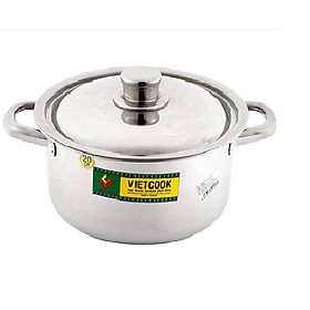 Nồi inox 1 đáy bếp từ cao cấp Vietcook -size 20cm