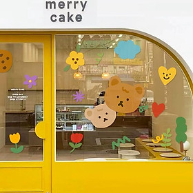 Mua HÌNH DÁN BEAR CUTE TRANG TRÍ GƯƠNG CỬA HÀNG CUTE