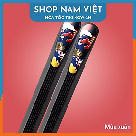 Mua Combo 5 Đôi Đũa Thủy Tinh Đầu Đũa Vạt Xéo Trang Trí Họa Tiết Nhật Bản Phủ Bóng