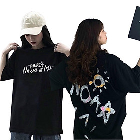 Áo thun nữ tay lỡ form rộng đẹp chất vải cotton mềm mại THERES màu đen mẫu mới