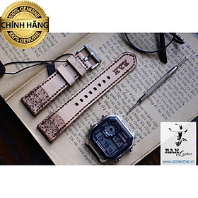 DÂY ĐỒNG HỒ DA BÒ VEGTAN  INCA - DA BÒ THẬT - RAM LEATHER -ĐỦ SIZE 18,20,22, DÀNH CHO CASIO,APPLE WATCH