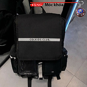 Balo Thời trang Trẻ Đường phố Colkids club nắp chỉ ngang CF20 Tặng móc khóa hình khiêng