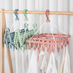 Mua Móc phơi quần áo .phơi tất vớ . đồ lót cá nhân .đồ sơ sinh .32 kẹp đa năng  gấp gọn tiện dụng