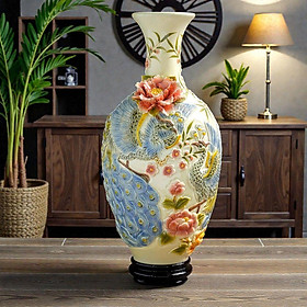 Bảo bình công danh Phú Quý RỒNG VIỆT - bình hút lộc bát tràng cao 42cm, quà tặng tân gia ý nghĩa