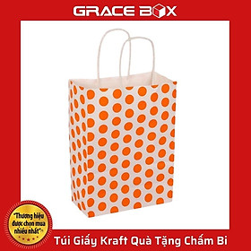 Mua Túi Quà Tặng Giấy Kraft Chấm Bi Xinh Xắn - Màu Cam