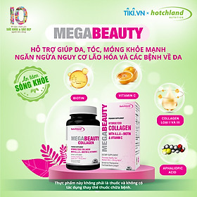 Viên uống Collagen giúp da trắng sáng tự nhiên MegaBeauty - Hàng chính hãng Hotchland Nutrition Việt Nam [Hộp 90 Viên] - HL4653