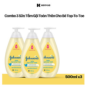 Bộ 3 Chai Sữa Tắm Gội Toàn Thân Johnson's TOP TO TOE - Dung tích 500ml/chai