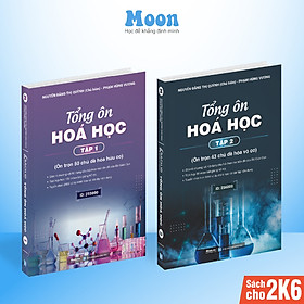 Combo 2 sách Tổng Ôn Hoá Học 12, Lý Thuyết + Bài Tập có Đáp án Moonbook