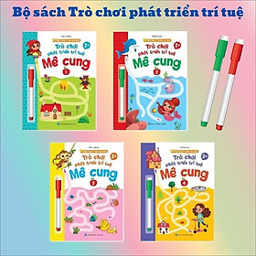 Sách - Trò Chơi Mê Cung Phát Triển Trí Tuệ 1234 - Phiên Bản Wipe Clean:Viết Xóa Được (Dành Cho Trẻ 2-6 Tuổi)