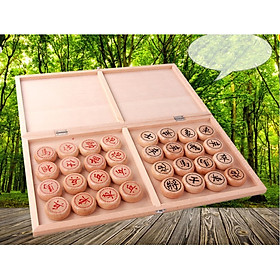 Bộ Cờ Tướng Gỗ Sồi + Bàn Cờ Tướng 40*35cm, Bàn Là Hộp Đựng Chính Hãng