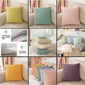 Mua Gối Tựa Lưng Trang Trí Sofa Vải Bố Gai Mềm Tông Màu Tươi Sáng Mới SBK140