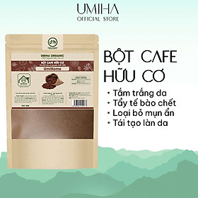 Bột Cafe hữu cơ UMIHOME nguyên chất 40G bột đắp mặt nạ, tắm trắng da, tẩy tế bào chết hiệu quả