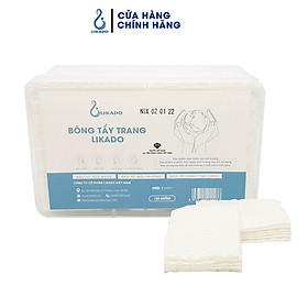 Bông tẩy trang Likado dạng hộp 150 miếng bông tự nhiên (6cm x 8cm)(1 hộp)