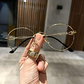 Kính thời trang dáng Mắt tròn xoe kim loại cao cấp