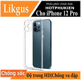 Ốp lưng chống sốc trong suốt siêu mỏng cho iPhone 12 Pro (6.1 inch) bảo vệ camera hiệu Likgus Crashproof giúp chống chịu mọi va đập - hàng nhập khẩu