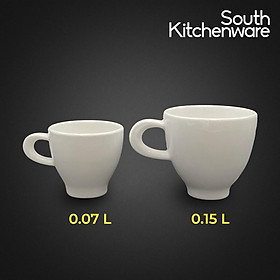 Tách espresso 0.07L, 0.1L Daisy Lys Trắng Ngà sứ tráng men cao cấp Minh Long