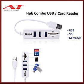 Combo Ổ CẮM VÀ KHE ĐẦU ĐỌC Hub chia USB + Reader