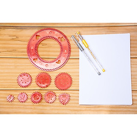 Bộ dụng cụ thước kẻ vẽ hoạt tiết hình học Spirograph