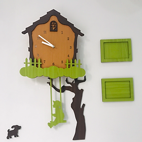 Mua Đồng hồ treo tường cậu bé xích đu bằng quả lắc - Wall clock