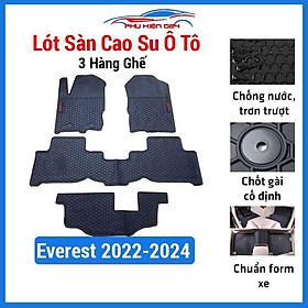 Thảm lót sàn ô tô cao su 3D Ford Everest 2022-2023-2024 mẫu chuẩn 3 hàng ghế không mùi, chống trơn trượt, mài mòn tốt