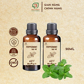 Combo 02 Tinh dầu bạc hà nguyên chất giải cảm, kháng khuẩn, đuổi muỗi Bình Lam Natural 50ml