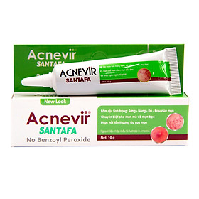 Kem giảm mụn mủ, mụn bọc, mụn đỏ và mụn trứng cá Acnevir Santafa xanh- Tuýp 10gr