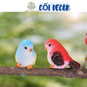 Mô hình con chim nhiều màu sắc trang trí tiểu cảnh, hòn non bộ, cây để bàn, terrarium