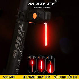 Đèn đuôi xe đạp đường phố với led chảy giọt nước YQ-208 , chống nước, Led COB độ sáng cao, dung lượng pin 500 mAH sạc Type-C sử dụng lên đến 18h tùy chế độ - Mai Lee