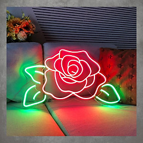 Mua Đèn neon trang trí BÔNG HOA HỒNG - Phù hợp trang trí tường  để bàn  phụ kiện decor nhà
