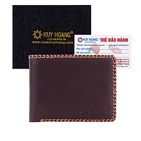 HJ2136 - Bóp nam Huy Hoàng đan viền màu nâu