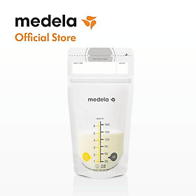 Hộp 25/50 túi trữ sữa Medela loại 180ml chống thủng - Có thể đặt nằm ngang hoặc dựng đứng dễ dàng xếp gọn trong tủ lạnh
