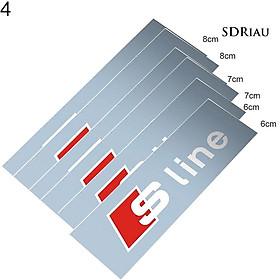 Bộ 6 Miếng Dán Logo S-Line Trang Trí Xe Hơi Audi A1 A3 A4 A5 A6 A7